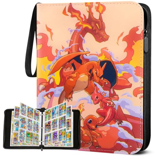 Raccoglitore Carte Pokemon 9 Tasche, Album Porta Carte con Cerniera, 50 Pagine 900 Tasche