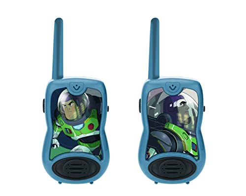 Lexibook, Buzz Lightyear, Talkie-Walkies 200m, Gioco di Comunicazione per Bambini, 2 canali di Comunicazione, Clip Cintura, a Pile, Grigio, TW12LY