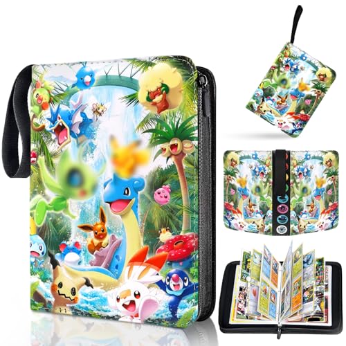 Raccoglitore Carte, Album di Carte da Collezione, Album per Carte con Cerniera, PU Album Impermeabile, 55 Pagine 4 Tasche per Pagina Contiene 440 Carte, Regalo Perfetto per Collezionisti (Design 5)