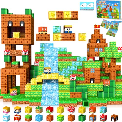 LUVTOY Costruzioni Magnetiche per Bambini - Blocchi Magnetici -150 Pezzi Magneti Bambini - Giochi per Bambini Giochi Montessori 3 4 5 6 7 8 Anni - Regalo di Pasqua e Compleanno per Ragazzi e Ragazze