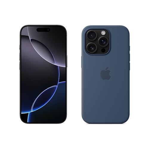 Apple iPhone 16 Pro 256 GB - Titanio nero + Custodia MagSafe in silicone - Denim