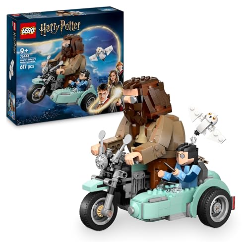 LEGO Harry Potter Giro sul Sidecar di Hagrid e Harry - Moto Giocattolo da Esposizione con Sidecar e Fgiura di Edvige - Regalo di Compleanno per Bambine e Bambini Fan del Mondo Magico da 9 Anni - 76443
