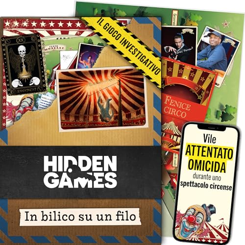 Hidden Games Luogo del Reato – In bilico su un filo – gioco investigativo, tipo Escape Room da tavolo, giochi nascosti, risolvi un caso, gioco detective, caso da risolvere, cold case box