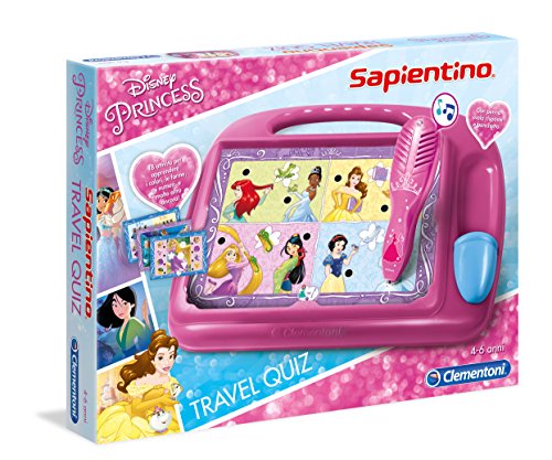 Clementoni Sapientino - Travel Quiz Disney Princess, Gioco Educativo per Bambini 4-6 Anni, con Penna Elettronica, 18 Attività Educative e Divertenti, Made in Italy, Lingua Italiana, 11979