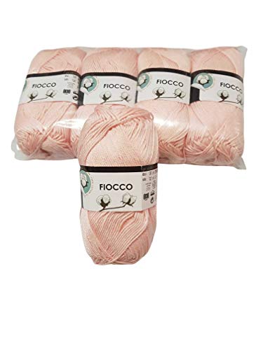 filati tre sfere Tresfere Cotone per Maglieria Fiocco Pacco 250g, (Rosa Chiaro) Colore 7306