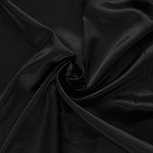 Morbidissimi Raso Satinato al metraggio per Cucito Creativo h. 150 cm - Colori Vari P671 Nero