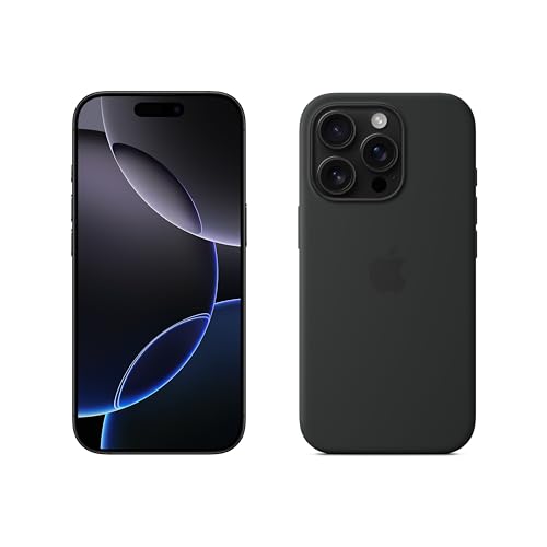 Apple iPhone 16 Pro 256 GB - Titanio nero + Custodia MagSafe in silicone - Nero