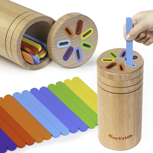 HaoVrisn Giocattoli Montessori da Impilare e Ordinare 1 2 3 Anni, Giochi Bambini 1 2 3 Anni, Montessori 1-3 Anni, Giochi di Selezione di Forme e Colori Regali di Compleanno