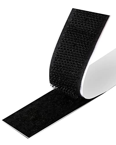 Atdorr Biadesivo, Feltro Adesivo Forte Tessuto, per Finestre Cornici Foto Zanzariere Tappetini Auto e Fatti a Mano 2CM x 1.8M Nero