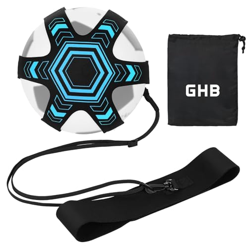 GHB Trainer da Calcio Accessori per L’Allenamento Individuale con Cintura Regolabile Bambini per Controllo Palla e Pallone Regalo per Bambino Blu