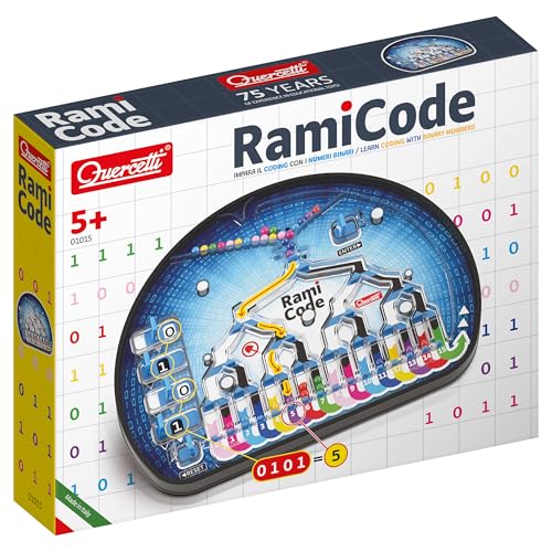 Quercetti Rami Code, Gioco Educativo 6 Anni +, Impara Il Coding e Il Pensiero Computazionale, Giochi Creativi con Percorsi a Palline Colorate, Gadget Compleanno Bambini, Giocattoli Bambino 6 Anni