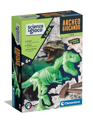 Clementoni - Archeogiocando Tirannosaurus Rex - Fossili Dinosauri per Bambini, Scienza e Gioco Lab Paleontologia, Bambini 7 Anni, Versione in Italiano, Made in Italy, 19225