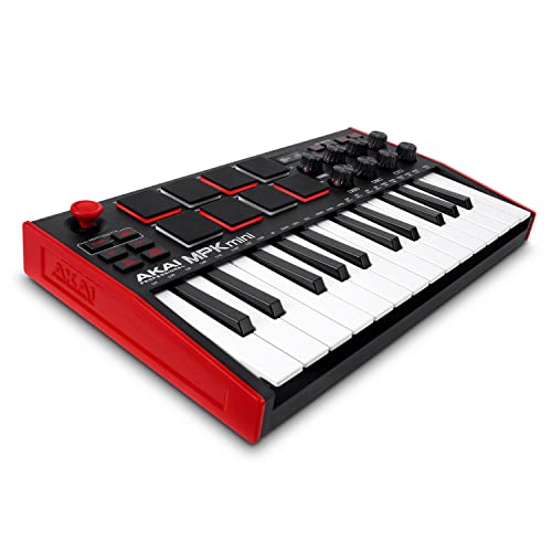 Akai Professional MPK Mini MK3 - Tastiera MIDI Controller USB a 25 Tasti con 8 Drum Pad Retroilluminati, 8 Manopole, Software e Native Instruments Sound Package (NKS Integration)