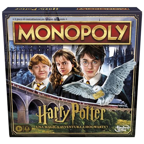 Hasbro Gaming Monopoly, Edizione Harry Potter Una Magica Avventura a Hogwarts, Gioco da Tavolo, Giochi di Halloween, Per Bambini e Bambine da 8 Anni in Su, da 2 a 6 Giocatori, Versione in Italiano