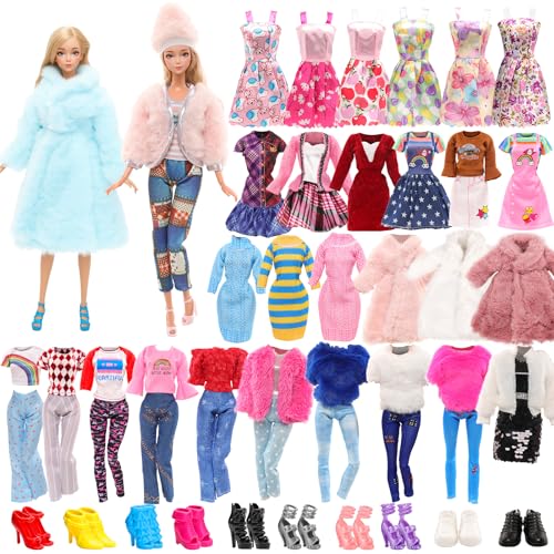 Miunana 15 Abiti Vestiti Tute + 10 PCS Scarpe Per 11.5 Pollici 28 - 30 CM Bambola Princess Principessa