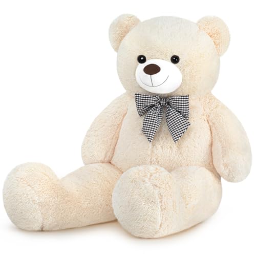 Sausudols XXL Orsacchiotto Orso di Peluche 120 cm di Altezza Giganti Orso Peluche per Fidanzata Teddy Bear Regalo per Compleanno Natale e San Valentino Bianco