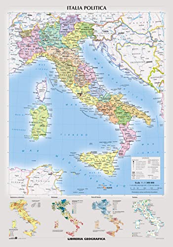 Italia fisica e politica (Carta murale)