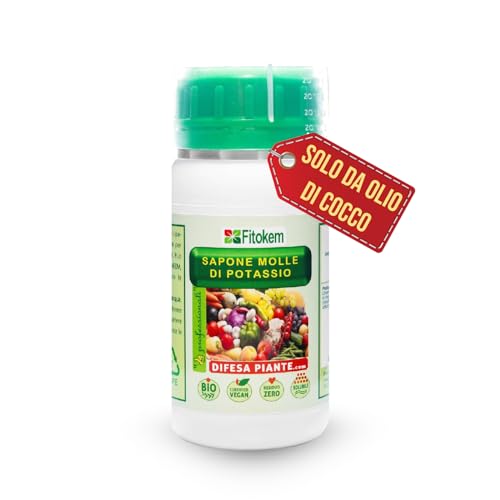FITOKEM - Sapone Molle Potassico per Piante (250 ml) Sapone Molle di Potassio per Piante, Insetticida ad Azione Abbattente contro Afidi, Cocciniglia, Effetto Corroborante Naturale e Lava Melata
