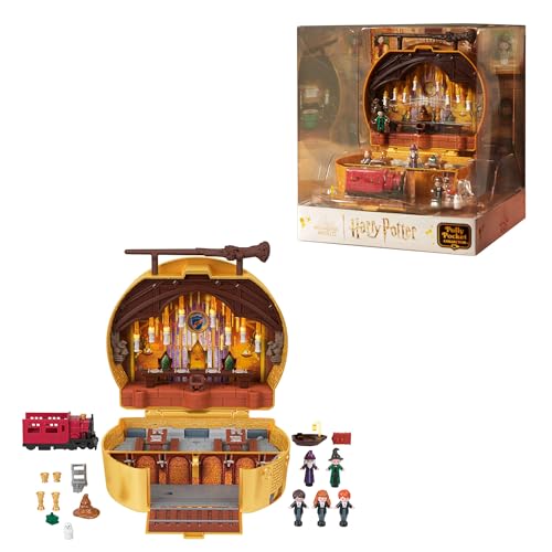 Polly Pocket - Cofanetto Harry Potter, playset da collezione con 5 bambole dei personaggi della serie, 11 accessori e 4 iconiche location inclusi, giocattolo per bambini, 4+ anni, HRD56