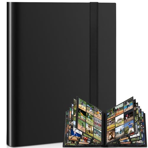 Album Carte Raccoglitore, 468 Grande Album Carte Pokémon, Legame Portatile e Impermeabile in PU per Carte MTG/TCG/CALCIO-BASEBALL/Carte da Scambio (Nero)
