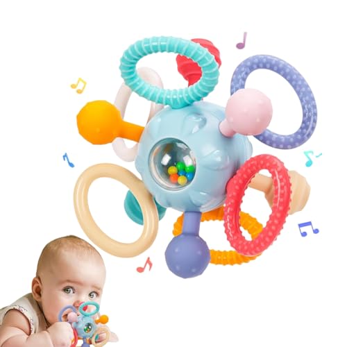 VORENUS Giochi Sonaglio Dentizione Del Neonato 0 3 6 9 12 Mesi, Colorati Palla Sensoriali Neonati Giochi Dentizione Neonato per Bambini Dai 3-18 Mesi+, BPA Free Montessori Regalo Bambino
