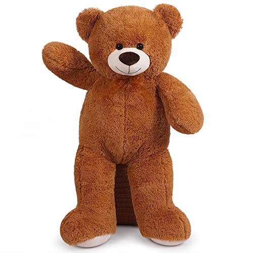 Sausudols Orso di Peluche Giant Teddy XL Orsacchiotto Grande 110 cm Peluche Giocattolo Regalo per Compleanno Natale e San Valentino Marrone scuro
