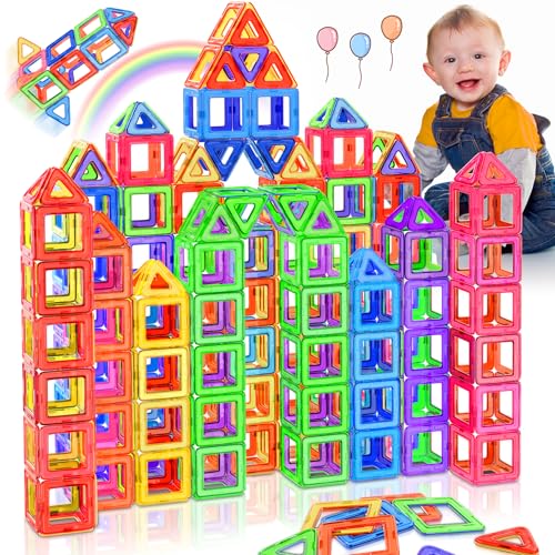 Lovchil Costruzioni Magnetiche, Blocchi Costruzioni Magnetici, Giochi Magnetici per Bambini 3 4 5 6 7 8 Anni, Montessori STEM, Scelta Regalo Perfetta per Ragazzi e Ragazze dai 3-8 Ann - 40 Pezzi