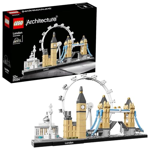 LEGO Architecture Londra, Set con London Eye, Big Ben e Tower Bridge, Kit Modellismo da Costruire per Adulti, Set da Collezione con Monumenti, Idea Regalo per Donna, Uomo, Lei o Lui 21034