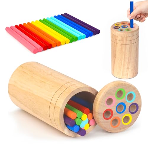 HaoVrisn Giochi Montessori 1 2 3 Anni, Giochi Bambini 1 2 3 Anni, Giocattolo in Legno per Motori, Giocattolo Educativo per Bambini, Giocattolo Educativo e Impilabile