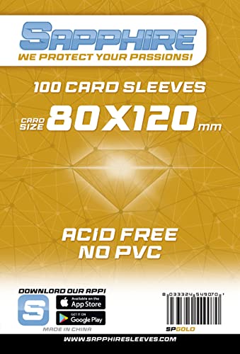 Red Glove - 100 Sapphire Sleeves Gold 80x120 SPGOLD