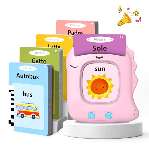 Talking Flash Cards Schede Flash Cards Parlanti 224 Parole Unicorno Flash Cards Bambini 3+ Anni Giocattoli Educativi per Bambini Autismo e Logopedia Giochi Montessori Regali di Compleanno
