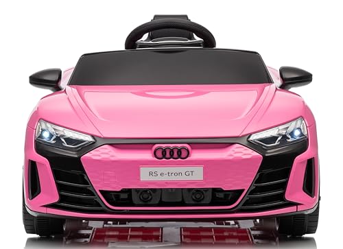 Audi RS etron GT Macchina Elettrica Per Bambini 12V Auto Elettrica con Cinture di Sicurezza a 3 Punti Porte Apribili e Fari a Led Rosa