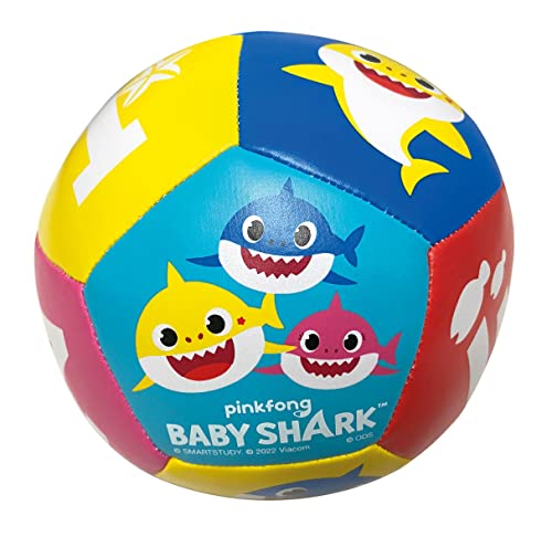 ODS - Baby Shark, Baby Ball Ultra Soft, Palla Morbida 12 cm, Gioco per Prima Infanzia per Sviluppo Tattile e Visivo con Numeri, in Ecopelle, Età Consigliata +6 Mesi