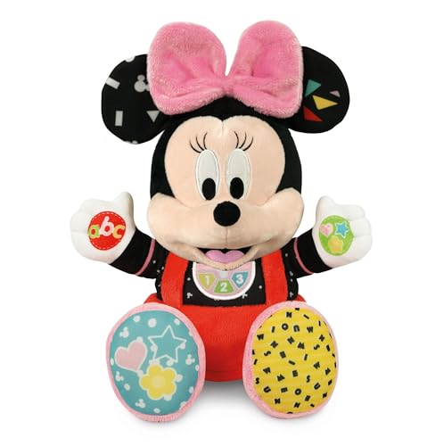 Clementoni Disney Baby Baby Minnie Gioca e Impara, Peluche e Gioco Educativo Interattivo per Bambini 6+ Mesi, Canta Filastrocche per Insegnare l'Alfabeto, Numeri e Colori, Lingua Italiana, 17304