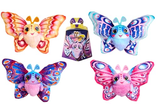 Simba - FluffyFly 4 assortimenti, morbido peluche da 12 cm, misura ali 30 cm, soffia nella confezione e prende vita, per bambini dai 3 anni, 105951575