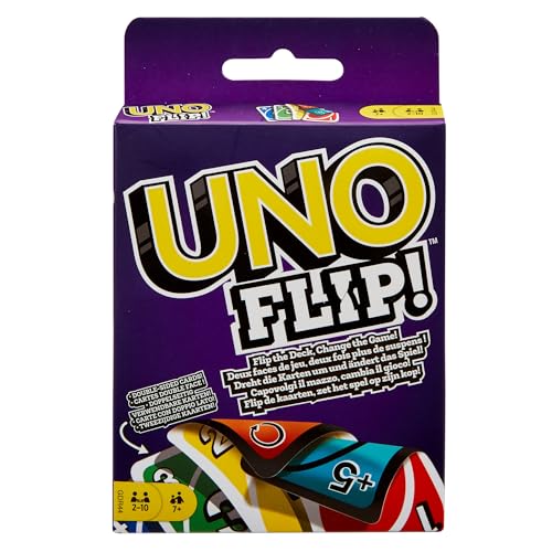 Mattel Games - UNO FLIP!, il mitico gioco di carte in nuova elettrizzante variante, con il mazzo fronte/retro e una carta speciale FLIP, giocattolo per bambini, 7+ anni, GDR44
