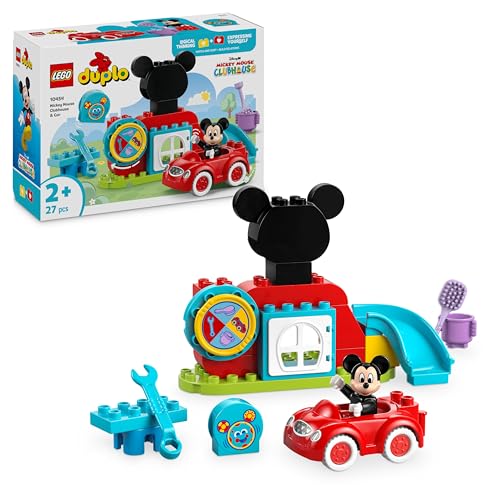 LEGO DUPLO Disney La Casa e l’Auto di Topolino - Gioco per l'Ordinamento dei Colori per Bambini e Bambine da 2 Anni - Giocattolo con Personaggio di Topolino e Ruota delle Attività - Idea Regalo 10454