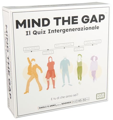 Spin Master Games, Mind The Gap, Il Quiz Intergenerazionale, Domande dalla Gen Alpha ai Boomer, Quiz con 2.000 Domande, Giochi per Famiglie, 4+ Giocatori, dagli 8 Anni in Su