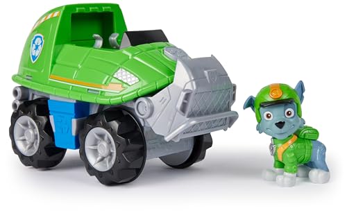 PAW Patrol Jungle Pups, Veicolo Tartaruga di Rocky, veicolo giocattolo con personaggio Rocky da collezione, giocattoli per bambini e bambine dai 3 anni in su