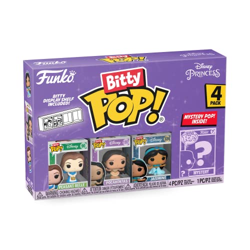 Funko Bitty Pop! Disney Princess - Peasant Belle, Pocahontas, Jasmine E una Mini Figura Misteriosa a Sorpresa - 0.9 Inch (2.2 Cm) da Collezione - Ripiano Espositivo Impilabile Incluso
