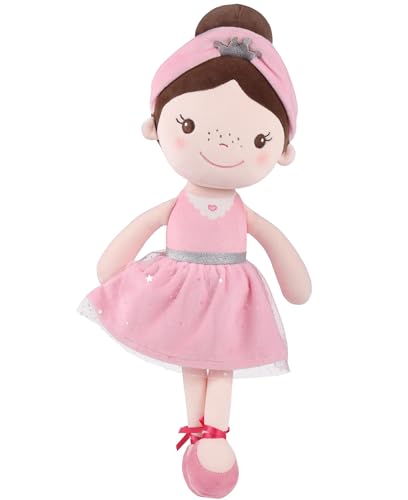 GAGAKU Morbida bambola di pezza 40 cm bambole angelo custode, regalo per battesimo per bambine, peluche portafortuna per bambini dai 3 ai 5 anni - ballerina