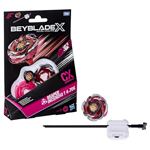 Hasbro Beyblade X, Starter Pack, Reaper Incendio T 4-70K CX, trottola e Lanciatore