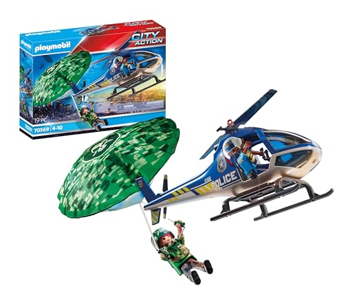 PLAYMOBIL City Action 70569 Elicottero della Polizia e fuggitivo, dai 4 ai 10 Anni
