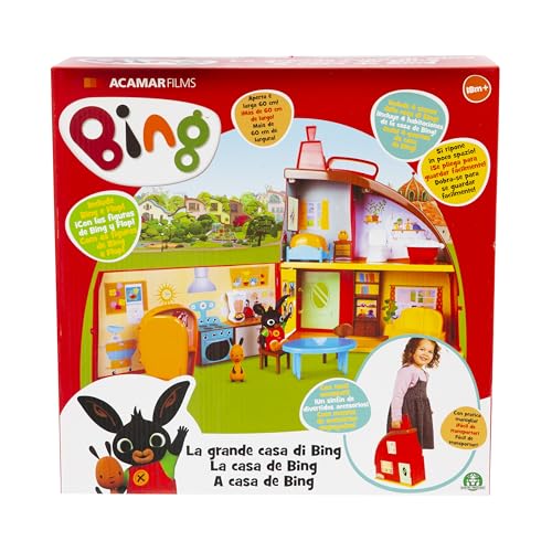 Giochi Preziosi Casa Bing Giocattolo, Playset con 2 Personaggi - Bing e Flop, Giochi Bambini 1 Anno e Mezzo +, Casa con Accessori Interattivi, 2 Piani e 3 Stanze Complete di Accessori della Serie TV