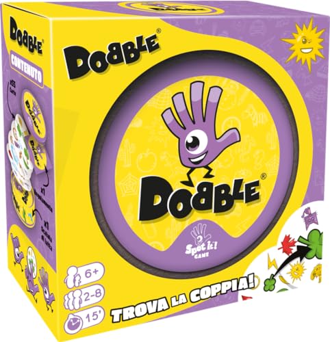 Asmodee - Dobble, Eco-Sleeve, Divertente Gioco da Tavolo per Tutta la Famiglia, Carte da Gioco, 2-8 Giocatori, 6+ Anni, 15 min, Edizione in Italiano