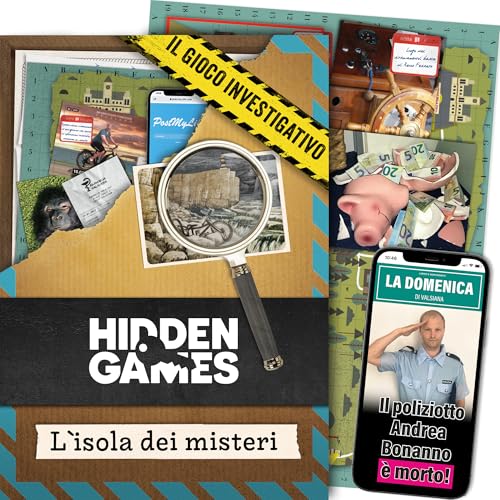Hidden Games Luogo del Reato - L'isola dei misteri - Italiano - Gioco investigativo realistico ed emozionante, tipo Escape Room da tavolo