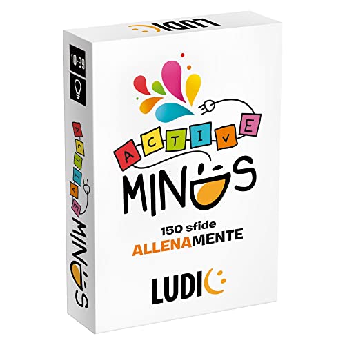 Ludic - Active Minds - 150 Sfide Allenamente | Giochi di Società per Tutta la Famiglia, per Ragazzi e Adulti, Giochi di Carte, Sfide di Logica Divertenti ed Intelligenti e Quiz per Allenare la Mente