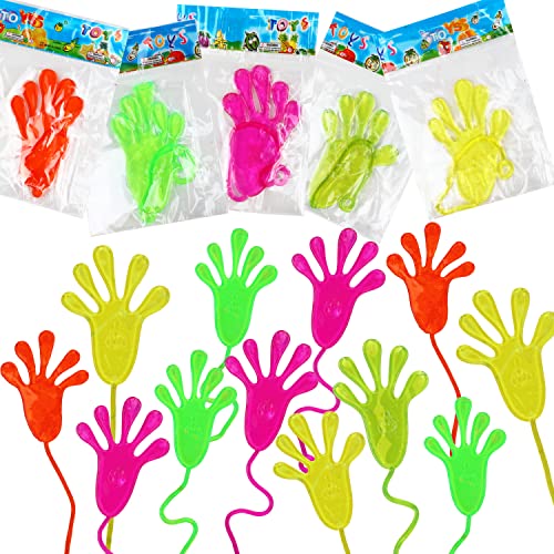 DERAYEE 30 Pezzi Mani Appiccicose,Sticky Hands Giocattoli,Colorati Manina Appiccicosa,Gadget Compleanno Regalo Feste per Bambini