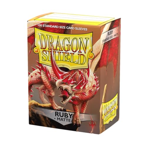 Dragon Shield ART11037 Matte Standard Size Sleeves 100pk-Ruby, Multicoloured