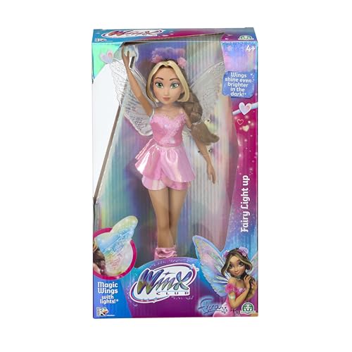 Winx – Flora Fata Ali Luminose, Bambola 27 cm, Look da Fata della Natura, Snodata, Giocattolo per Bambina e Bambini dai 4 Anni in su